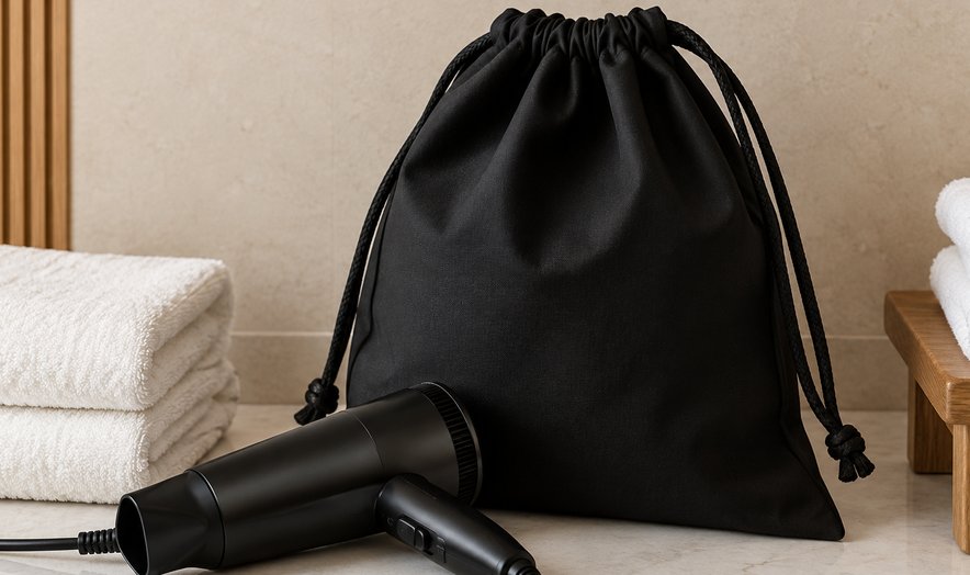 Black hair dryer bag